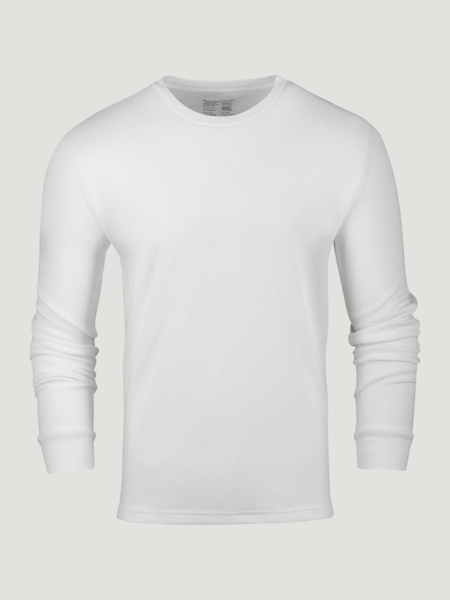 White Long Sleeve Thermal Crew | Fresh Clean Threads 